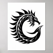 Dragon Styled Letter C, Dragon Alphabet, Monogram 箔ポスター (正面)