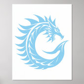 Dragon Styled Letter C, Dragon Alphabet, Monogram 箔ポスター (正面)