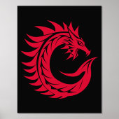 Dragon Styled Letter C, Dragon Alphabet, Monogram 箔ポスター (正面)