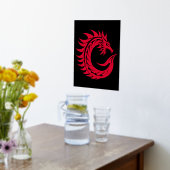 Dragon Styled Letter C, Dragon Alphabet, Monogram 箔ポスター (レイダウン (キッチン))