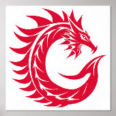 Dragon Styled Letter C, Dragon Alphabet, Monogram 箔ポスター (正面)