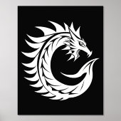 Dragon Styled Letter C, Dragon Alphabet, Monogram 箔ポスター (正面)