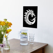 Dragon Styled Letter C, Dragon Alphabet, Monogram 箔ポスター (レイダウン (キッチン))