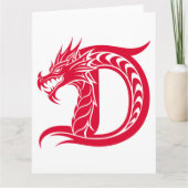 Dragon Styled Letter D, Dragon Alphabet, Monogram カード (正面)