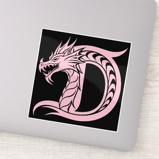 Dragon Styled Letter D, Dragon Alphabet, Monogram シール (詳細)