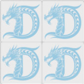 Dragon Styled Letter D, Dragon Alphabet, Monogram シール (正面)