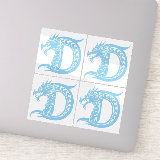 Dragon Styled Letter D, Dragon Alphabet, Monogram シール (詳細)