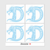 Dragon Styled Letter D, Dragon Alphabet, Monogram シール (シート)