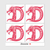 Dragon Styled Letter D, Dragon Alphabet, Monogram シール (シート)