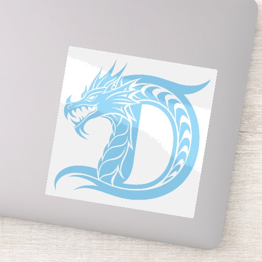 Dragon Styled Letter D, Dragon Alphabet, Monogram シール (詳細)