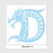 Dragon Styled Letter D, Dragon Alphabet, Monogram シール (シート)