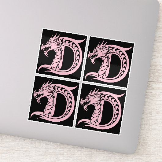 Dragon Styled Letter D, Dragon Alphabet, Monogram シール (詳細)
