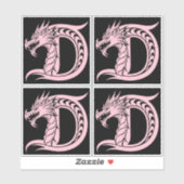 Dragon Styled Letter D, Dragon Alphabet, Monogram シール (シート)