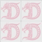 Dragon Styled Letter D, Dragon Alphabet, Monogram シール (正面)