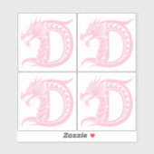 Dragon Styled Letter D, Dragon Alphabet, Monogram シール (シート)