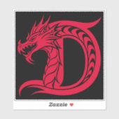 Dragon Styled Letter D, Dragon Alphabet, Monogram シール (シート)