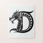 Dragon Styled Letter D, Dragon Alphabet, Monogram ジグソーパズル (縦)