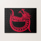 Dragon Styled Letter D, Dragon Alphabet, Monogram ジグソーパズル (横)