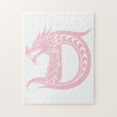 Dragon Styled Letter D, Dragon Alphabet, Monogram ジグソーパズル (縦)