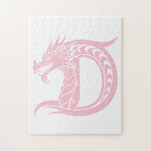 Dragon Styled Letter D, Dragon Alphabet, Monogram ジグソーパズル (縦)
