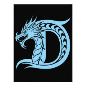 Dragon Styled Letter D, Dragon Alphabet, Monogram フォトプリント (正面)