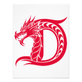 Dragon Styled Letter D, Dragon Alphabet, Monogram フォトプリント (正面)