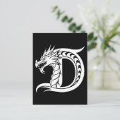 Dragon Styled Letter D, Dragon Alphabet, Monogram ポストカード (スタンド正面)