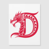 Dragon Styled Letter D, Dragon Alphabet, Monogram マグネット招待状 (正面)