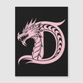 Dragon Styled Letter D, Dragon Alphabet, Monogram マグネット招待状 (正面)