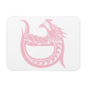 Dragon Styled Letter D, Dragon Alphabet, Monogram マグネット (横)