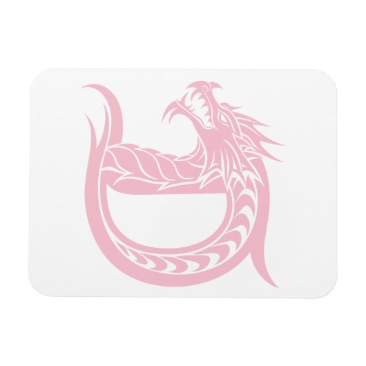 Dragon Styled Letter D, Dragon Alphabet, Monogram マグネット (横)