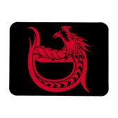 Dragon Styled Letter D, Dragon Alphabet, Monogram マグネット (横)