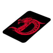 Dragon Styled Letter D, Dragon Alphabet, Monogram マグネット (左側)