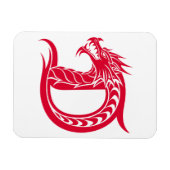 Dragon Styled Letter D, Dragon Alphabet, Monogram マグネット (横)