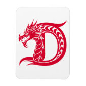 Dragon Styled Letter D, Dragon Alphabet, Monogram マグネット (縦)