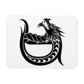 Dragon Styled Letter D, Dragon Alphabet, Monogram マグネット (横)