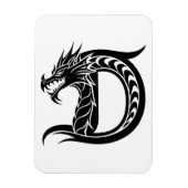 Dragon Styled Letter D, Dragon Alphabet, Monogram マグネット (縦)