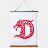 Dragon Styled Letter D, Dragon Alphabet, Monogram 吊り下げ型タペストリー (正面)