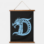 Dragon Styled Letter D, Dragon Alphabet, Monogram 吊り下げ型タペストリー (正面)
