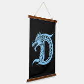 Dragon Styled Letter D, Dragon Alphabet, Monogram 吊り下げ型タペストリー (傾斜あり)