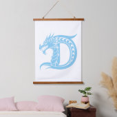 Dragon Styled Letter D, Dragon Alphabet, Monogram 吊り下げ型タペストリー (寝室)