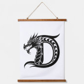 Dragon Styled Letter D, Dragon Alphabet, Monogram 吊り下げ型タペストリー (正面)