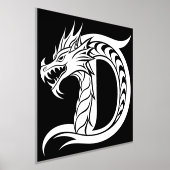 Dragon Styled Letter D, Dragon Alphabet, Monogram 箔ポスター (レイダウン)