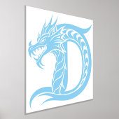 Dragon Styled Letter D, Dragon Alphabet, Monogram 箔ポスター (レイダウン)