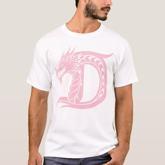 Dragon Styled Letter D, Dragon Alphabet, Monogram Tシャツ (正面)