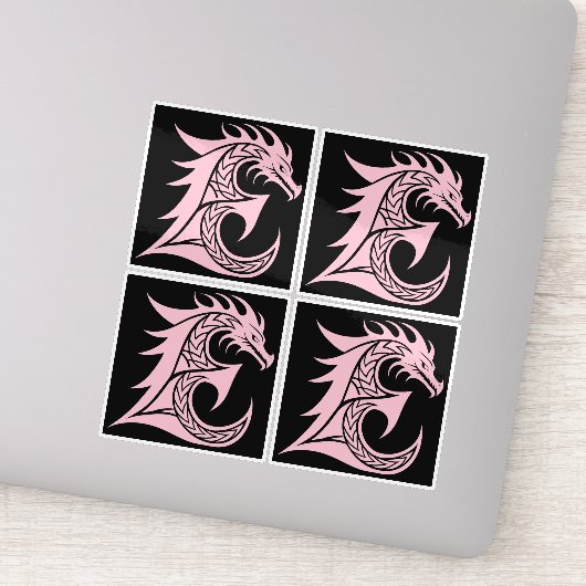 Dragon Styled Letter E, Dragon Alphabet, Monogram シール (詳細)