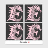 Dragon Styled Letter E, Dragon Alphabet, Monogram シール (シート)