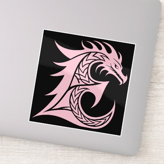 Dragon Styled Letter E, Dragon Alphabet, Monogram シール (詳細)