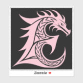 Dragon Styled Letter E, Dragon Alphabet, Monogram シール (シート)