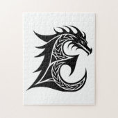 Dragon Styled Letter E, Dragon Alphabet, Monogram ジグソーパズル (縦)